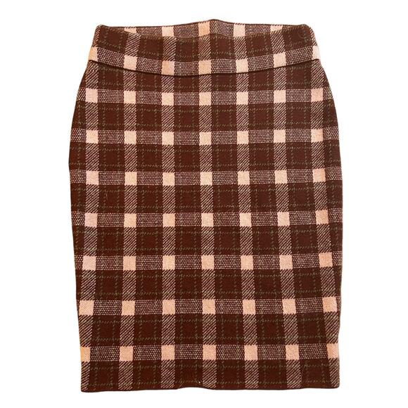 Akris Punto Dresses & Skirts - Akris Punto Womens Purple Pink Plaid Pencil Stretch Skirt Size 2 Wool Cashmere